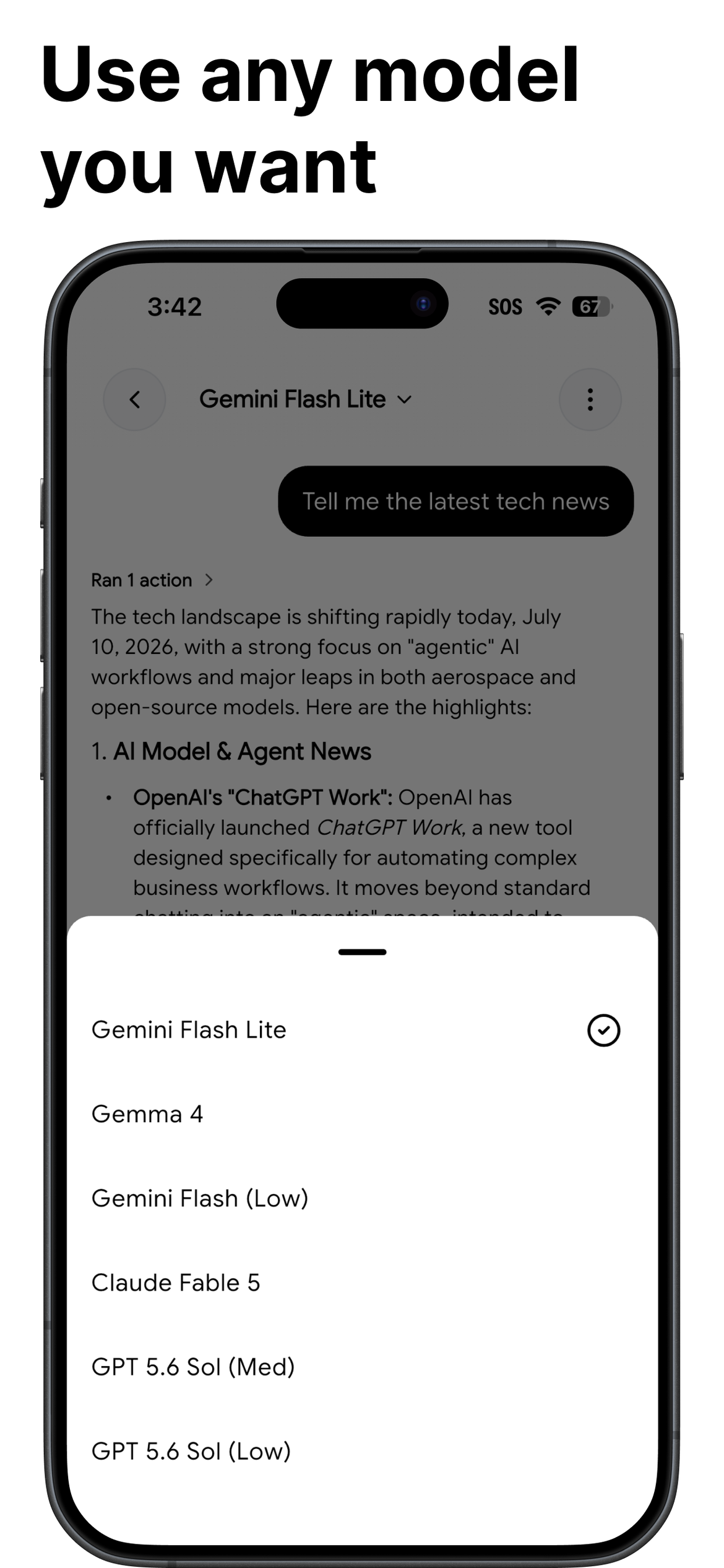 Aspen on iPhone — workspace and tools